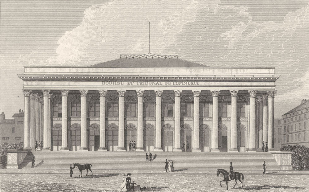 PARIS. La Bourse 1831 old antique vintage print picture